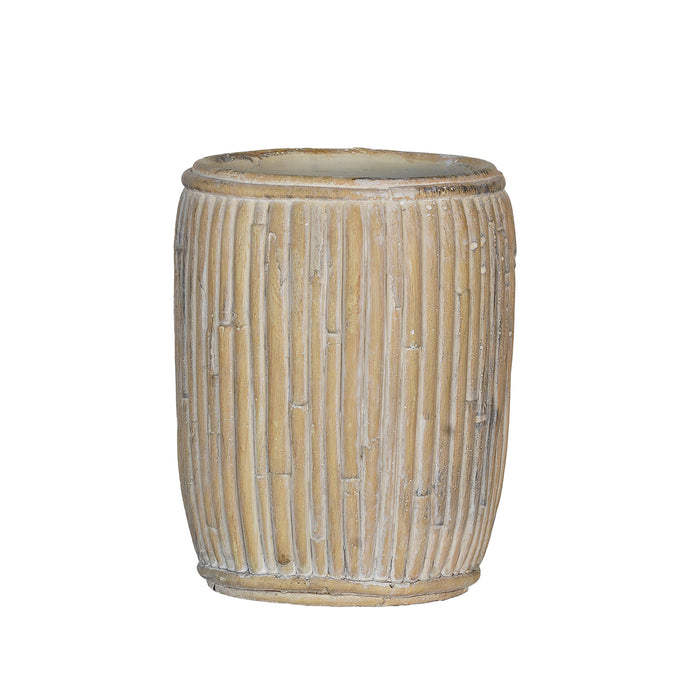 Concrete Faux Rattan Planter, Tall