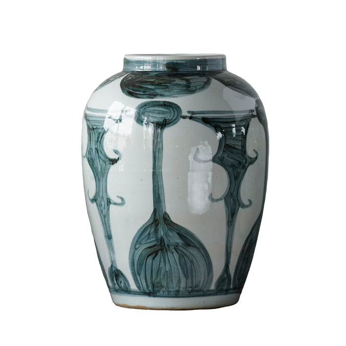 Jingdezhen Hand-Painted Jar With Horn and Lute Design