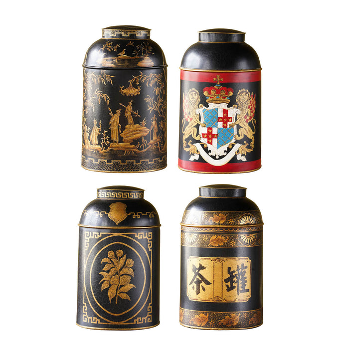 Hand Painted Tea Cannisters, Set 4
