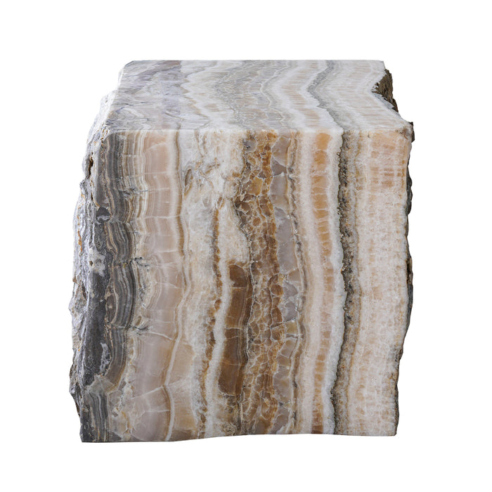 Onyx Stool with Rough Edge