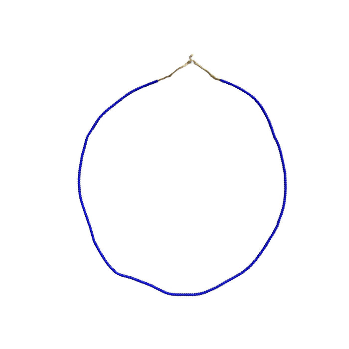 White Heart Glass Bead Blue