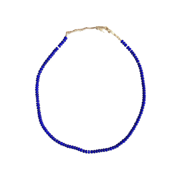 White Heart Glass Bead Blue