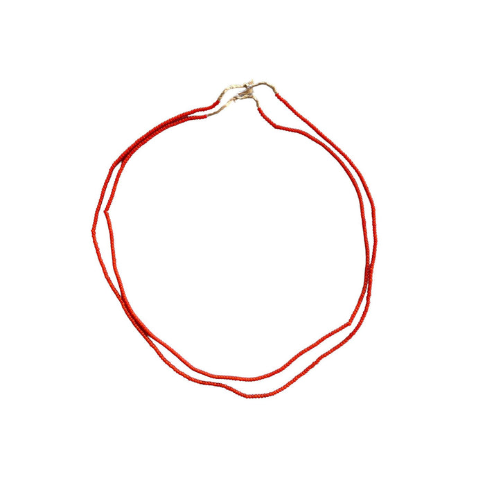 White Heart Glass Bead Orange