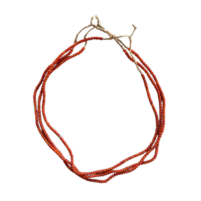 White Heart Glass Bead Orange