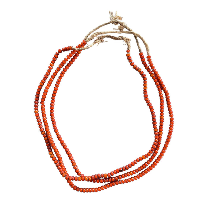 White Heart Glass Bead Orange