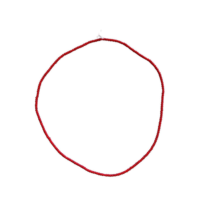 White Heart Glass Bead Red