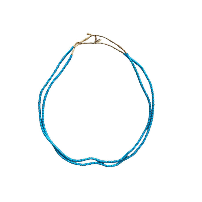 White Heart Glass Bead Teal