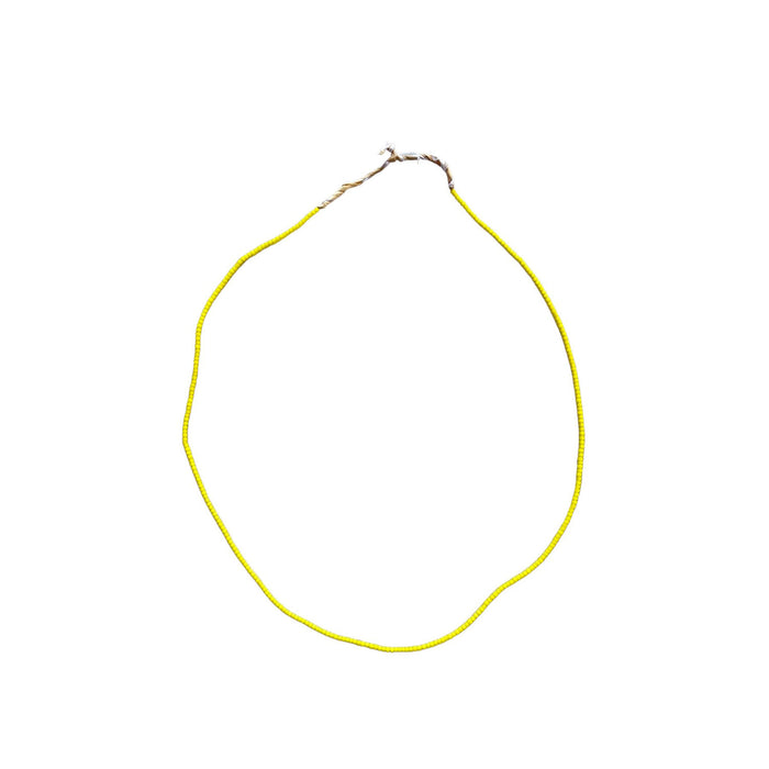 White Heart Glass Bead Yellow