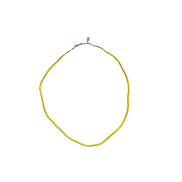 White Heart Glass Bead Yellow