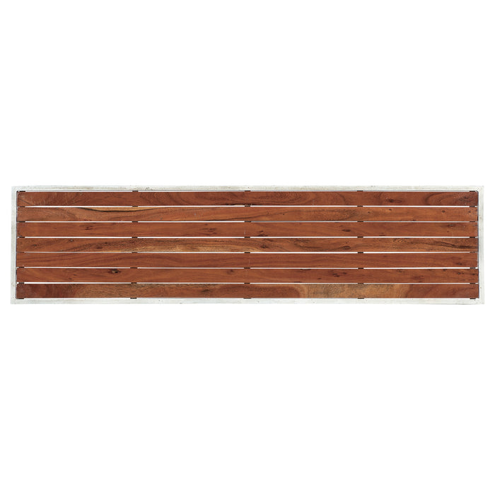 Jali Outdoor Bench Small w/ Wood Top