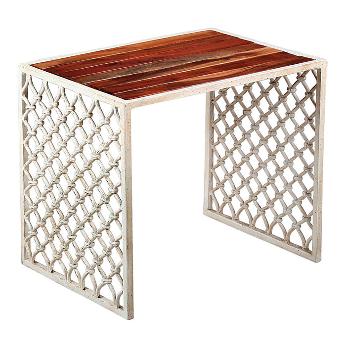 Jali Outdoor Stool Wood Top