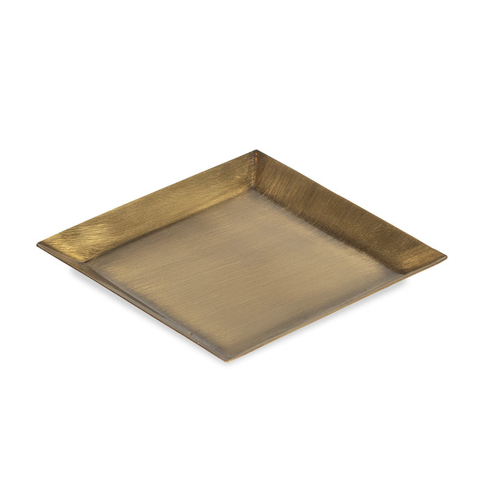Square Small Tray Antique Brass Finish