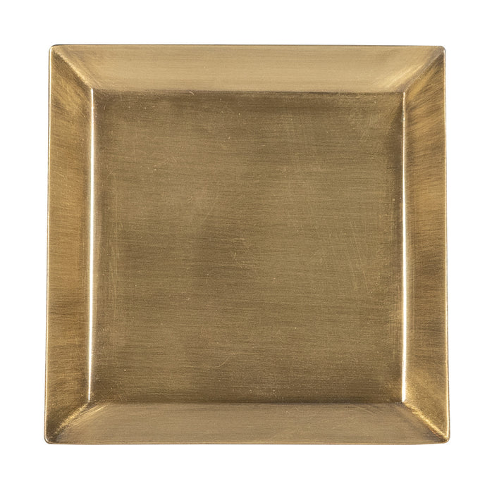 Square Small Tray Antique Brass Finish