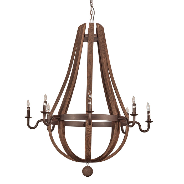 Wine Barrel Chandelier 8 Arms