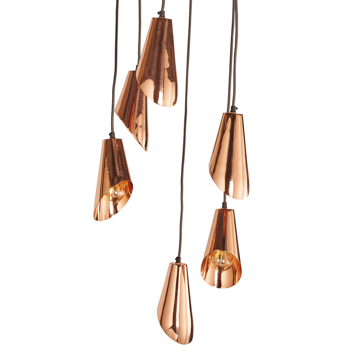 Scoop Pendant Rose Gold w/ Gray Cord