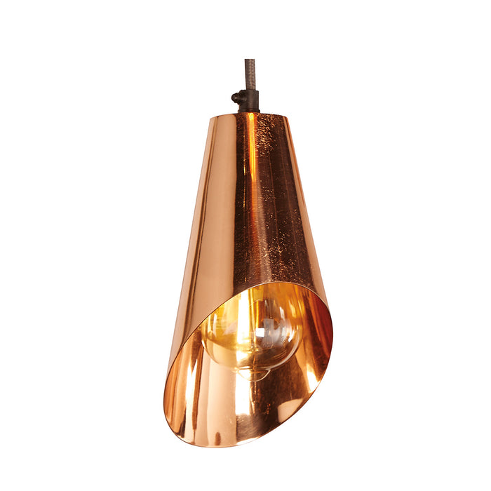 Scoop Pendant Rose Gold w/ Gray Cord