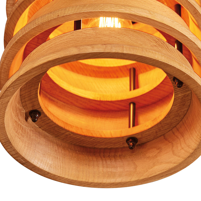 Oak Wood Stacked Pendant Large