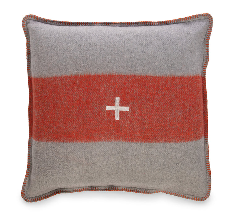 Swiss Army Pillow Cover Unstuffed 24X24 Grey/Orange