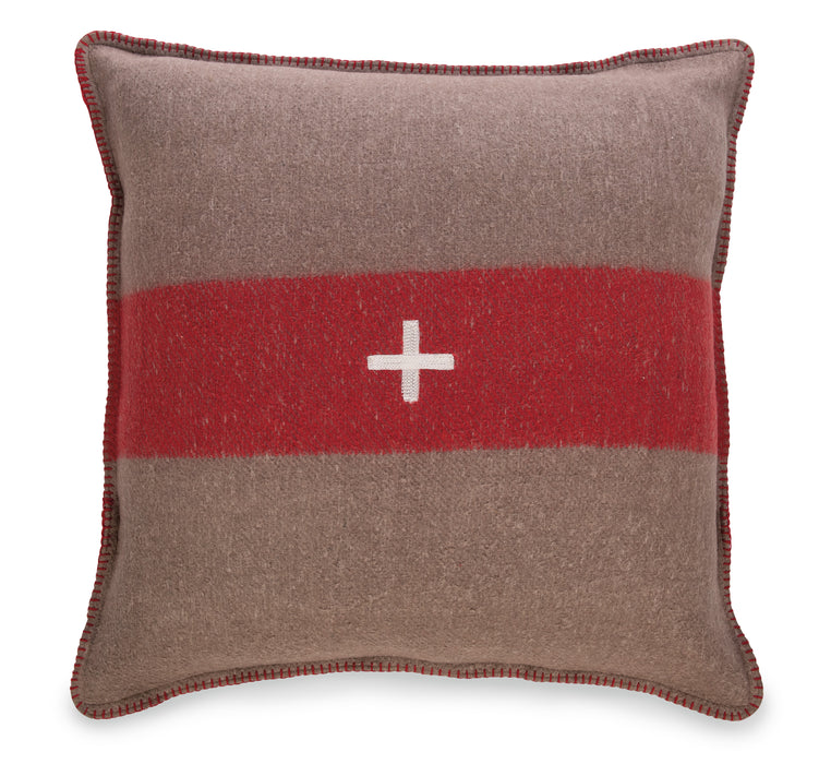 Swiss Army Pillow Cover Unstuffed 28X28 Brown/Red