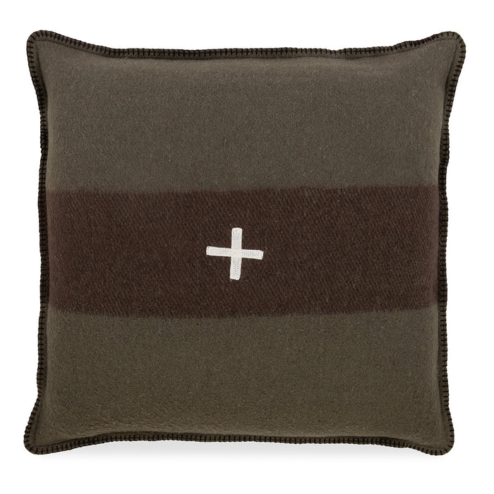 Swiss Army Pillow Cover 28X28 Green/Brown