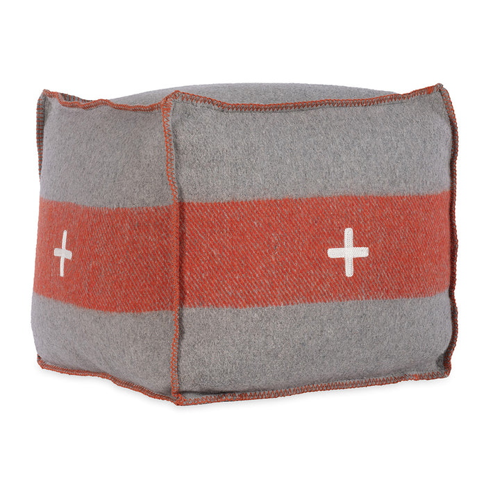 Swiss Army Pouf 18X18X18 Grey/Orange