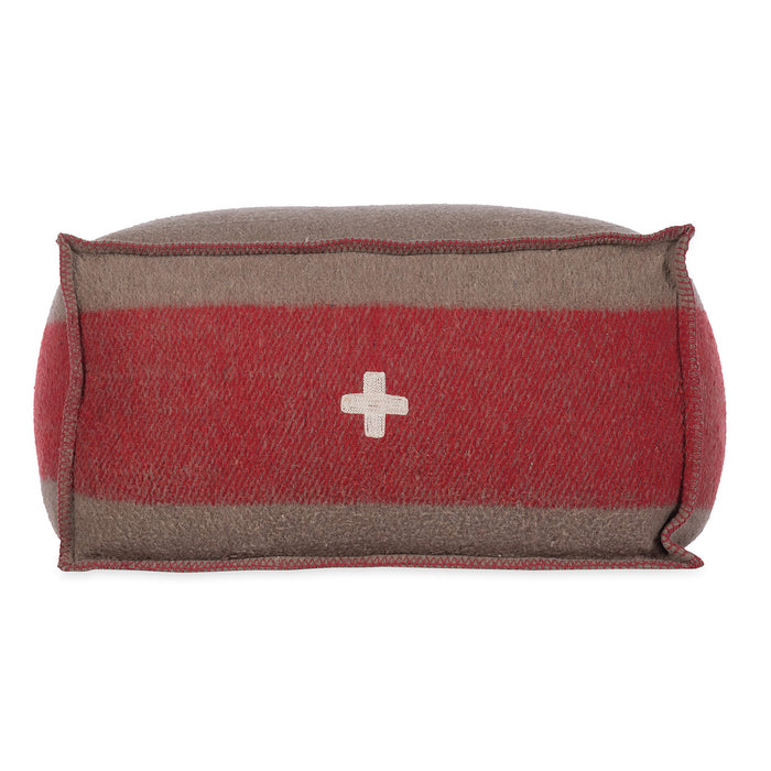 Swiss Army Pouf 24X24X13 Brown/Red