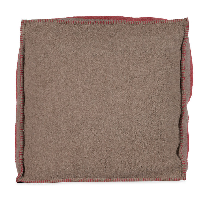Swiss Army Pouf 24X24X13 Brown/Red