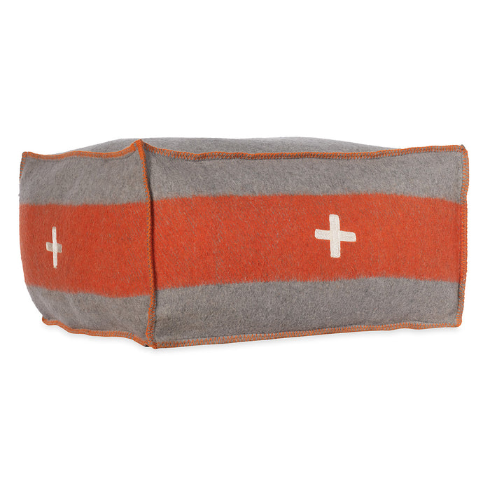 Swiss Army Pouf 24X24X13 Grey/Orange