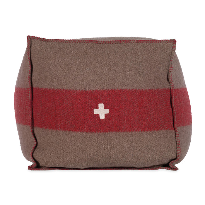 Swiss Army Pouf 24X24X24 Brown/Red