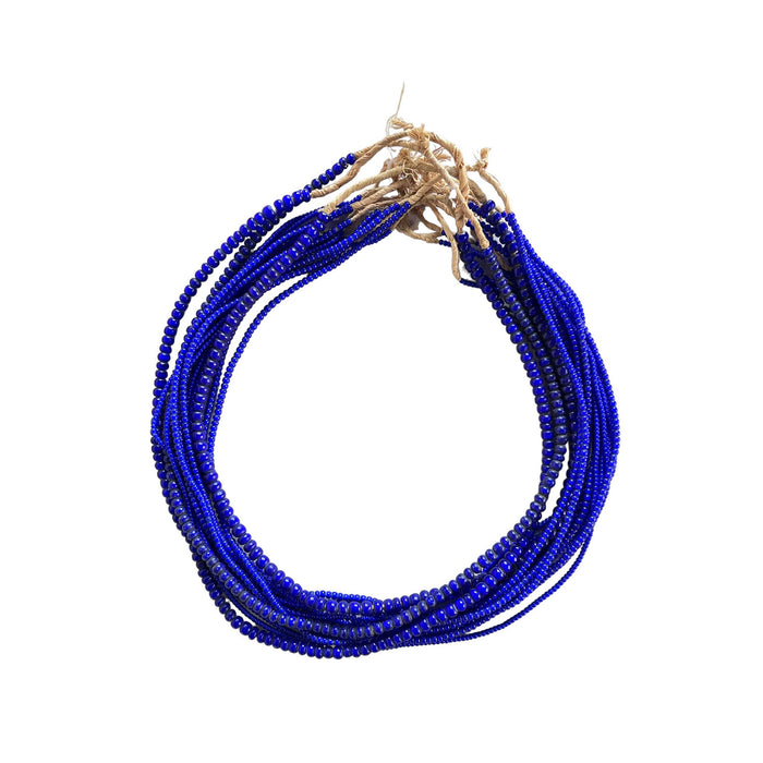 White Heart Glass Bead Blue