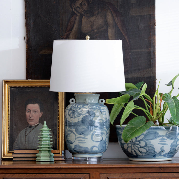 Jingdezhen Porcelain Hand-Painted Folk Lamp