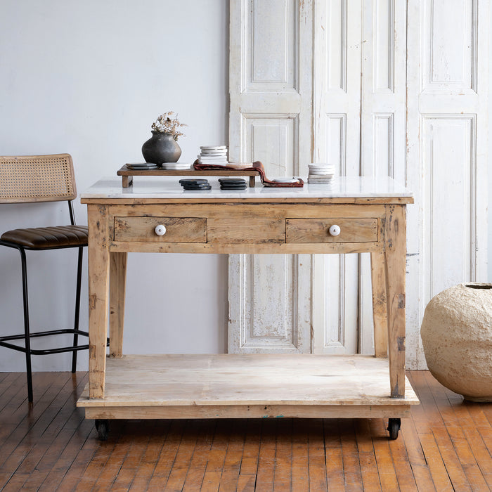 Bleached Kitchen Island