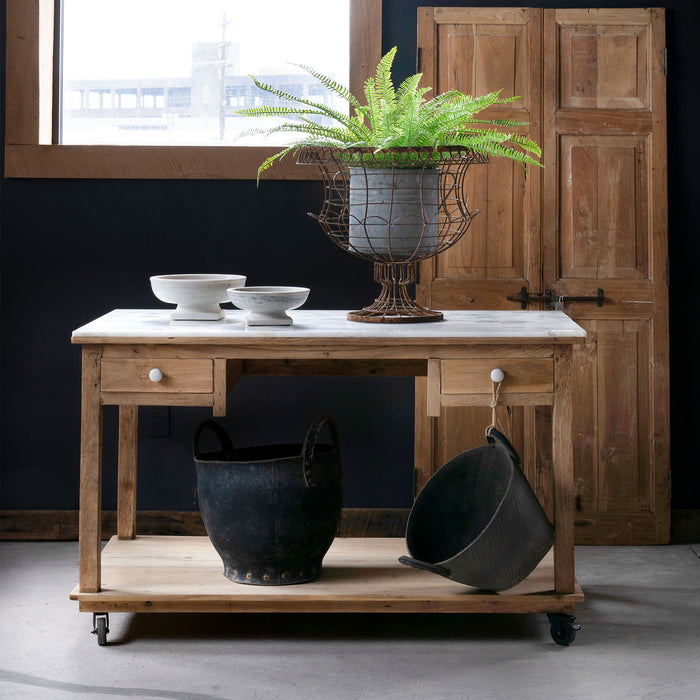 Bleached Kitchen Island