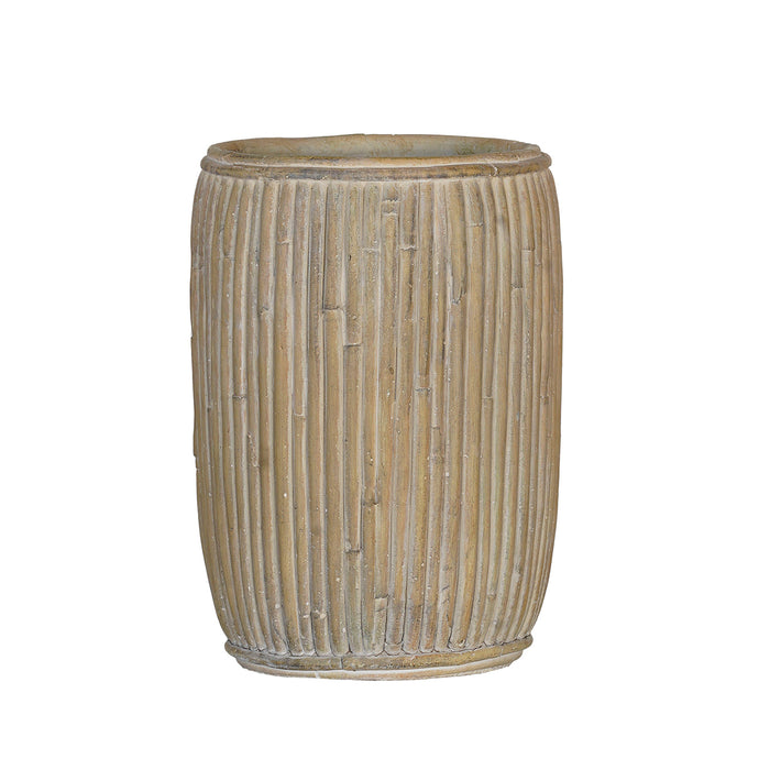 Concrete Faux Rattan Planter, Tall