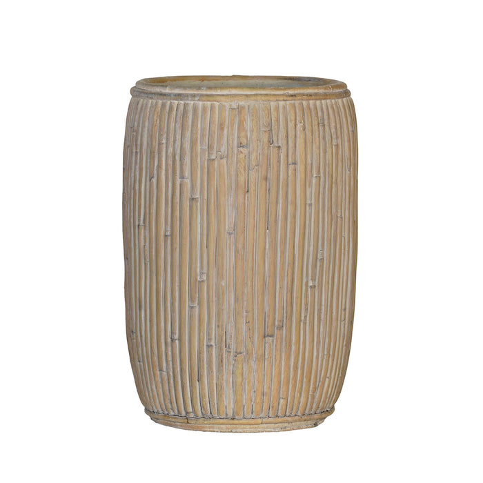 Concrete Faux Rattan Planter, Tall