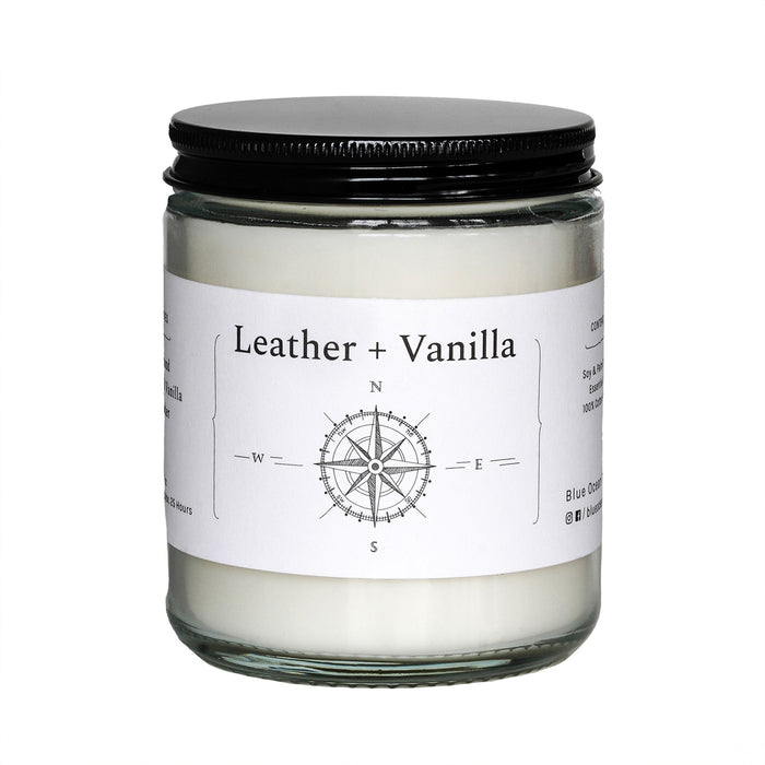 Leather + Vanilla Jar Candle