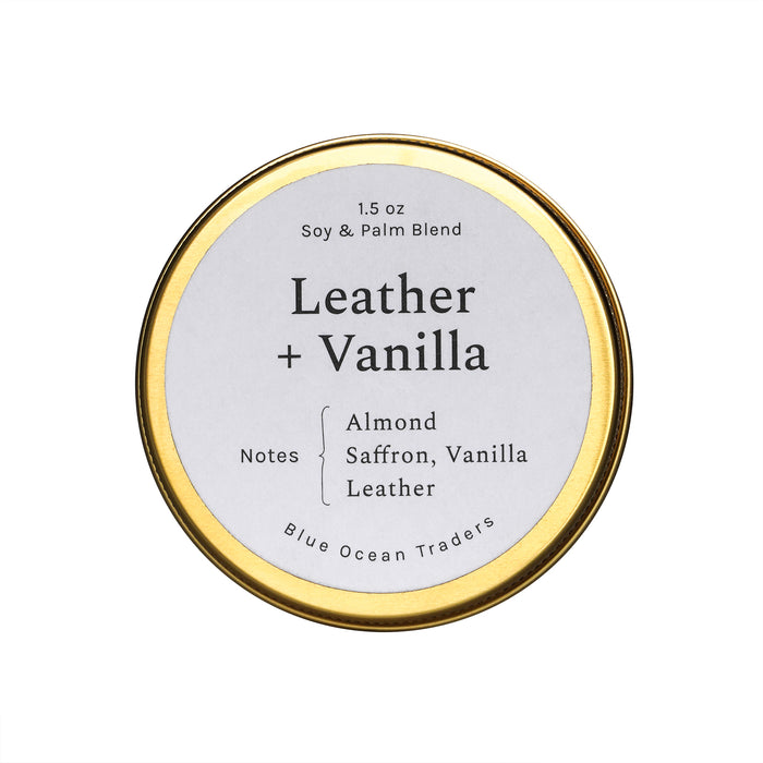 Leather + Vanilla Travel Tin