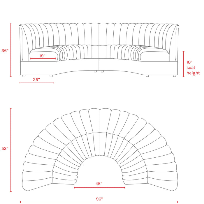 Conrad Demilune Sofa, 2-Piece
