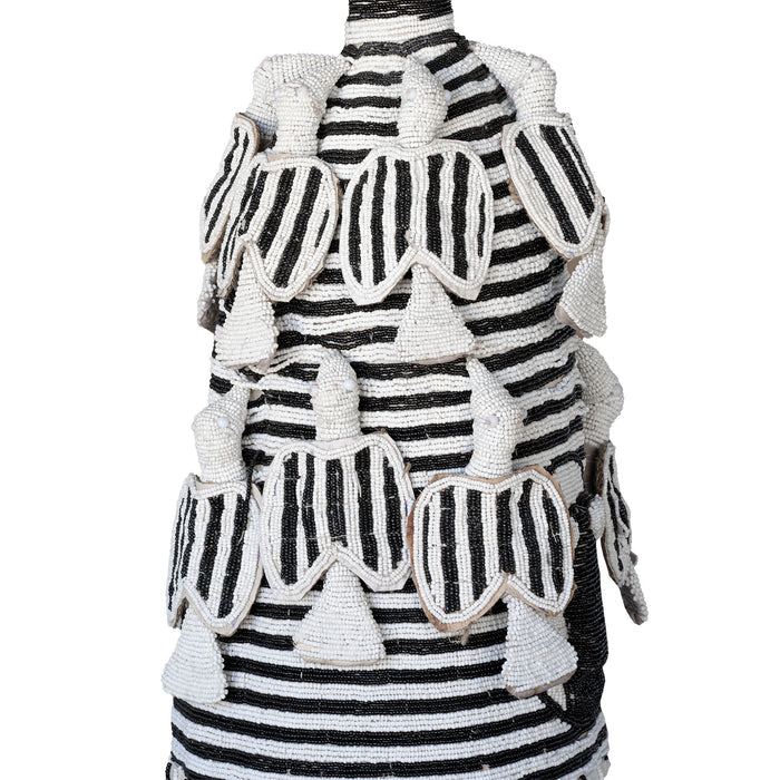 Yoruba Beaded Crown, Black and White