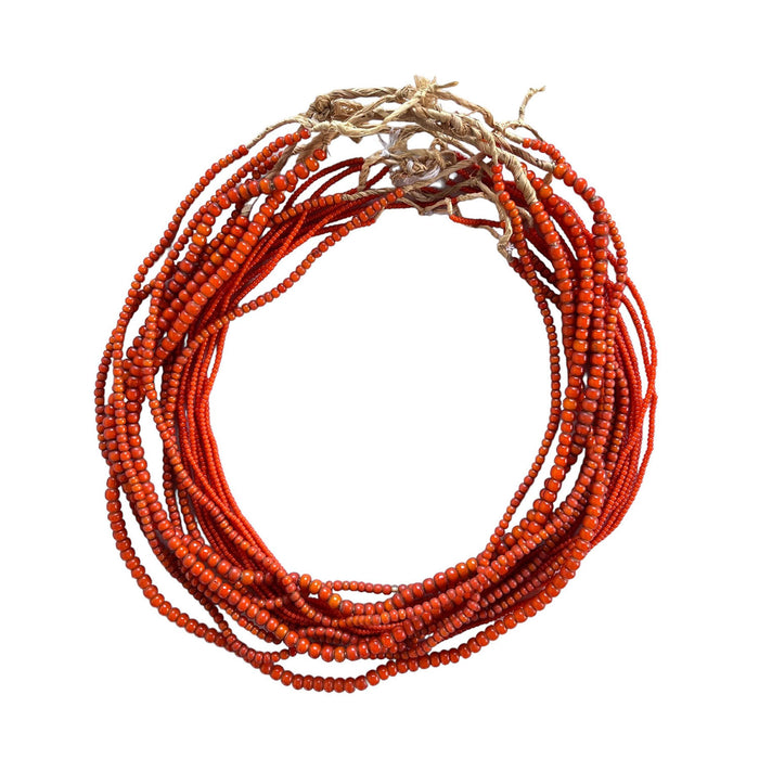 White Heart Glass Bead Orange