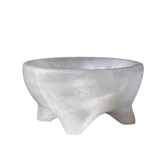 Footed Selenite Bowl, Round