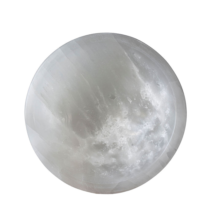 Footed Selenite Bowl, Round