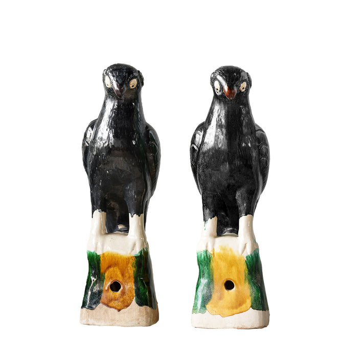 Jingdezhen Hand-Painted Porcelain Bird, Pair