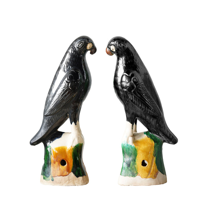 Jingdezhen Hand-Painted Porcelain Bird, Pair