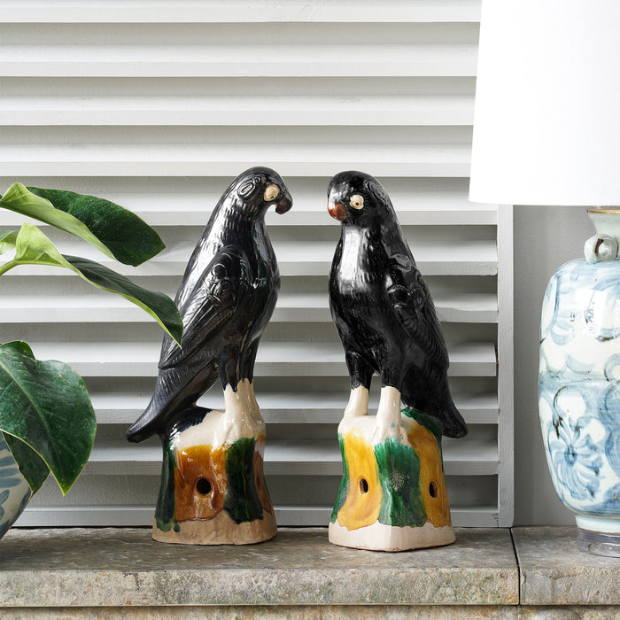 Jingdezhen Hand-Painted Porcelain Bird, Pair