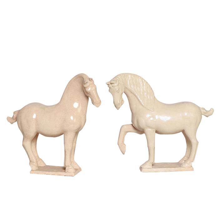 Jingdezhen Porcelain Tang Horse, Pair
