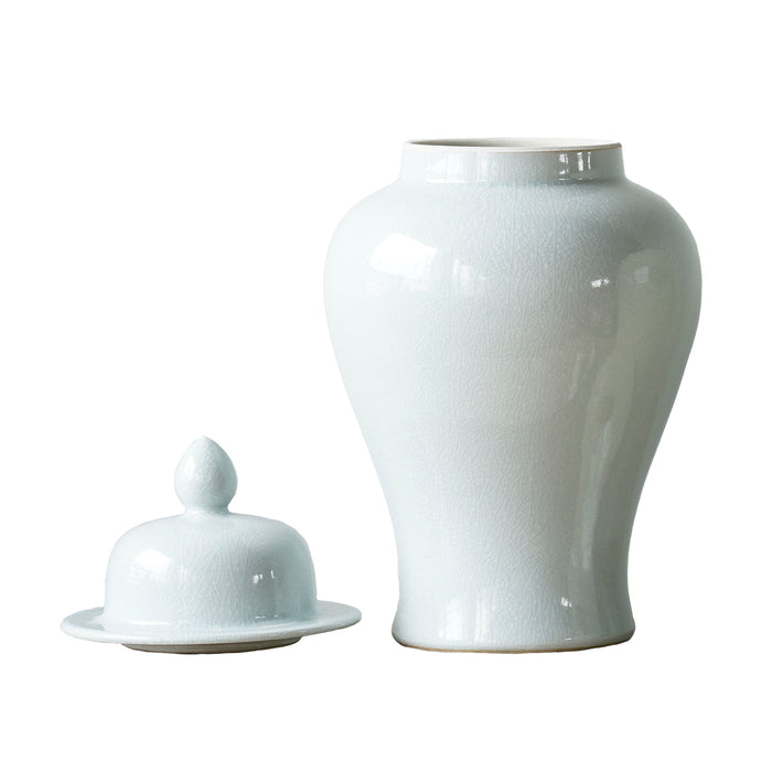 Jingdezhen Porcelain Crackle Glaze Temple Jar