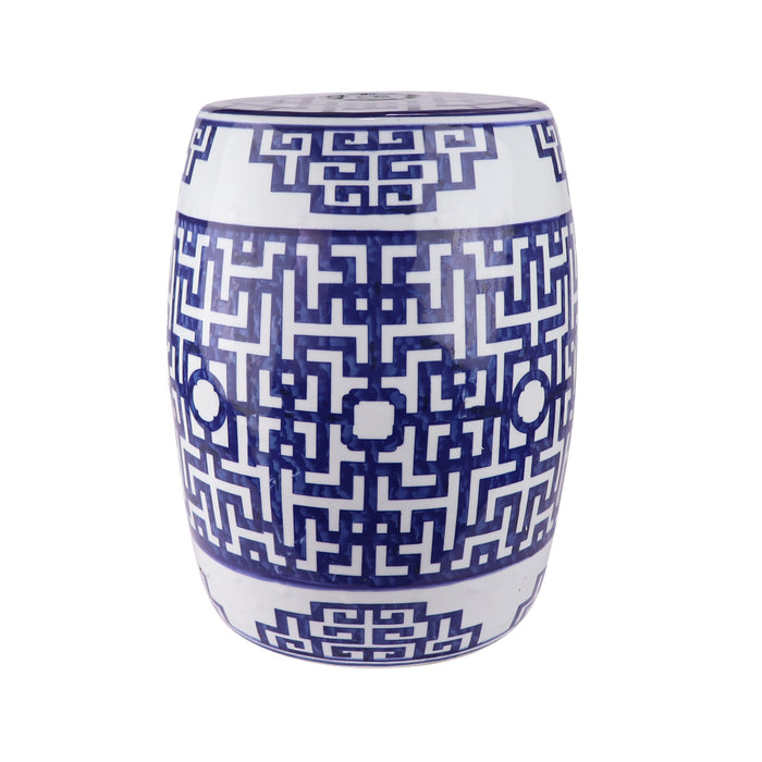 Jingdezhen Hand-Painted Garden Stool With Lattice