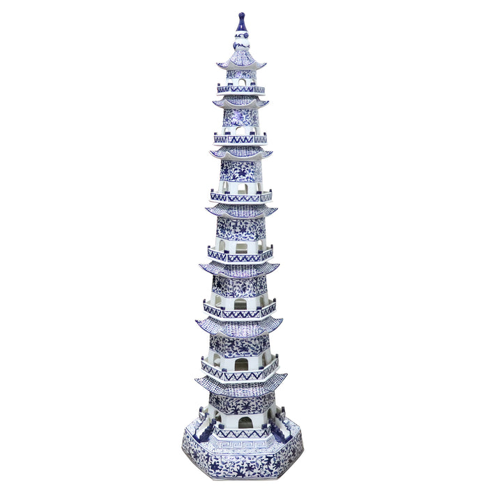 Jingdezhen Hand-Painted Ceramic 7 Story Pagoda