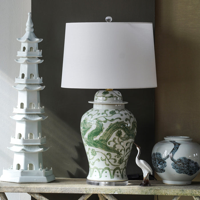 Jingdezhen Porcelain Hand-Painted Temple Jar Lamp